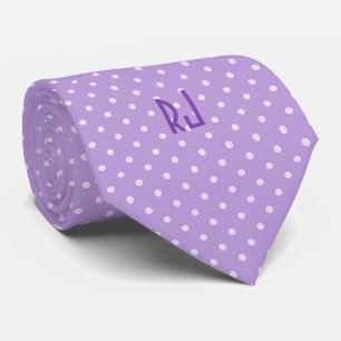 Polka Dots Muster mit Monogramm (Lavendel) Krawatte