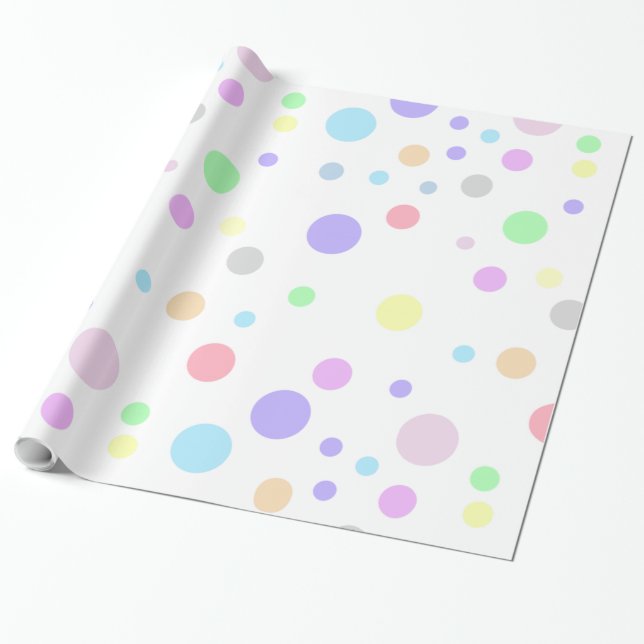 Polka Dots Muster Pastel Polka Dots Geschenkpapier (Ungerollt)