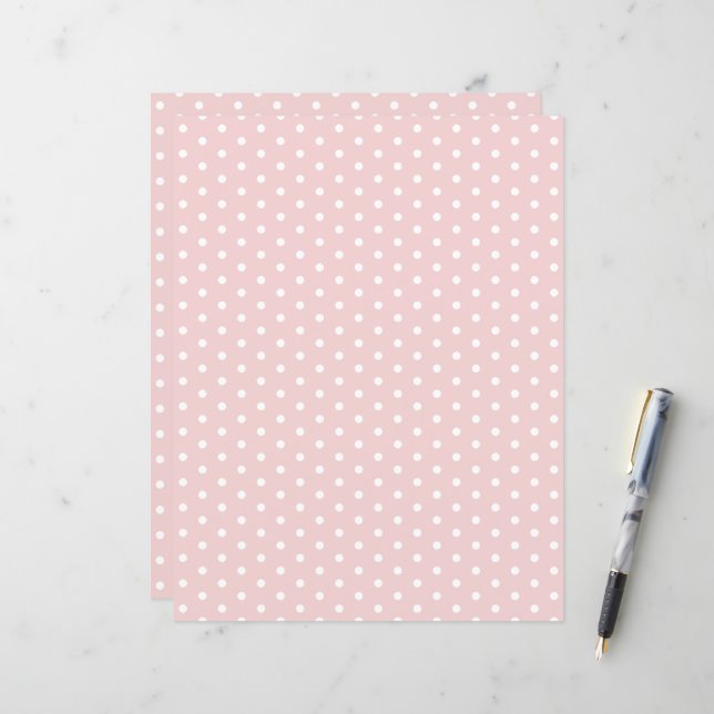 Polka Dots Muster Pastell Pink Scrapbook Papier (Vorderseite/Rückseite Beispiel)