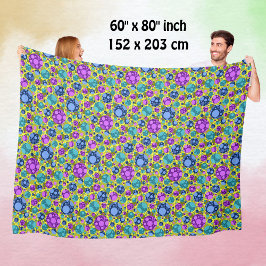 Polka Dots Muster Pink Blau Aquamarin - Fleecedecke