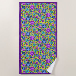 Polka Dots Muster Pink Blau Aquamarin - Strandtuch