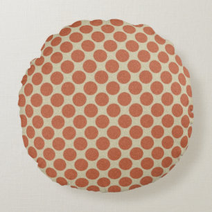 Polka Dots Muster Rot auf jeder Farbe Rundes Kissen