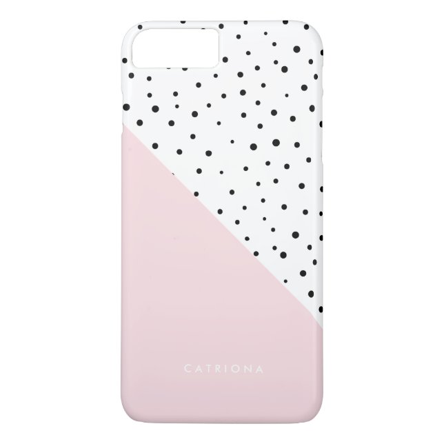Polka Dots Muster Schwarz Rosa Abtract Personalisi Case-Mate iPhone Hülle (Rückseite)