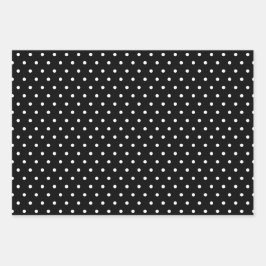 Polka Dots Muster Set 3 Red Schwarz-weiß Geschenkpapier Set