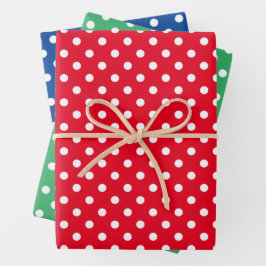 Polka dots Muster Weihnachtswrapping Paper Sheets Geschenkpapier Set