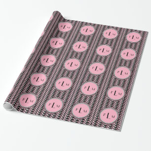 Polka dots n Streifen Monogramm Geschenkpapier