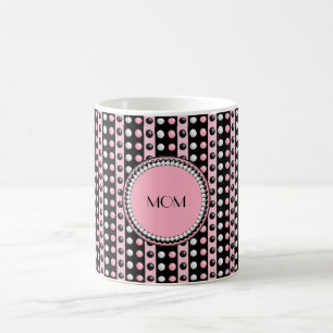 Polka dots n Stripes Mit Monogramm Tasse