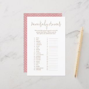 Polka Dots Name Baby Animals Baby Shower Game