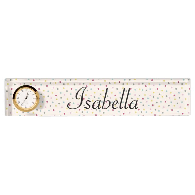 Polka Dots Namensplakette (Vorderseite)