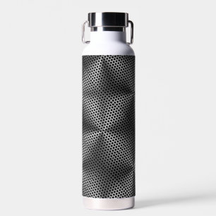 Polka Dots on Metal Plate 01x4 Black BG Trinkflasche