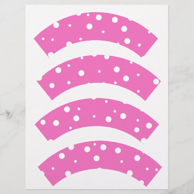 Polka Dots on Pink Background Cupcake Liners (Vorderseite)