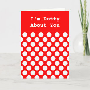 Polka Dots on Red Valentine Feiertagskarte