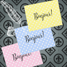 Polka Dots on Yellow Postkarte