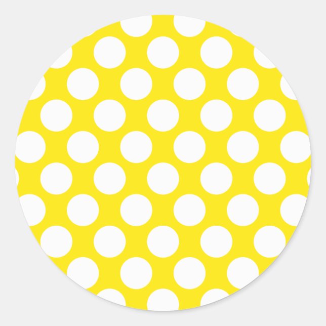 Polka Dots on Yellow Runder Aufkleber (Vorderseite)