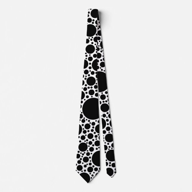 Polka Dots Pattern Schwarz + Ihr Backgr. Ideen Krawatte (Vorderseite)