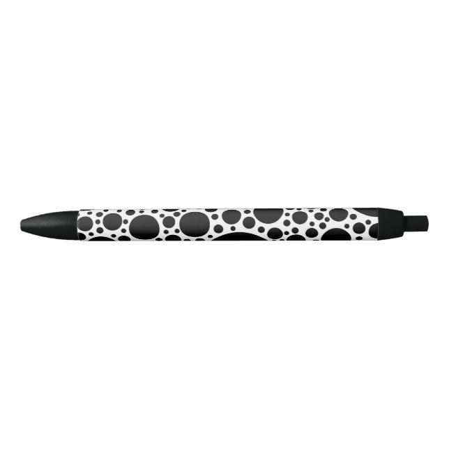 Polka Dots Pattern Schwarz + Ihr Backgr. Ideen Kugelschreiber (Vorderseite)