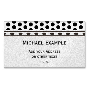 Polka Dots Pattern Schwarz + Ihr Backgr. Ideen Magnetische Visitenkarte