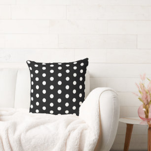 Polka Dots Perky Muster Schwarz-weiß Kissen