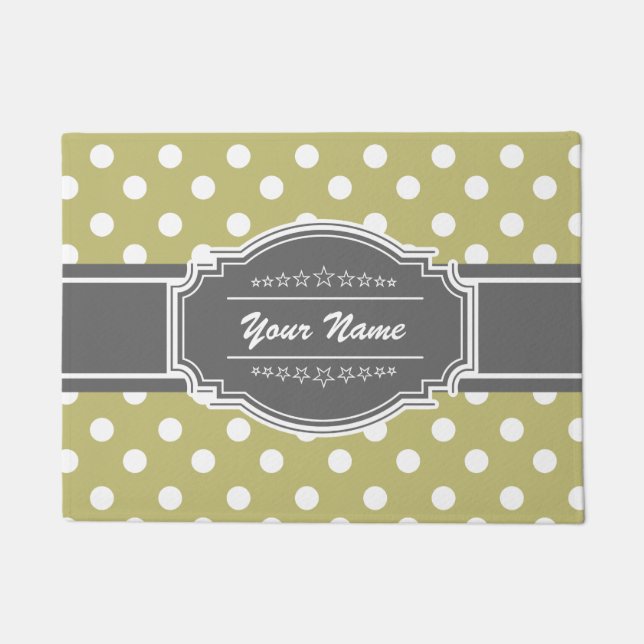 Polka Dots Personalisiert Fußmatte (Vorderseite)