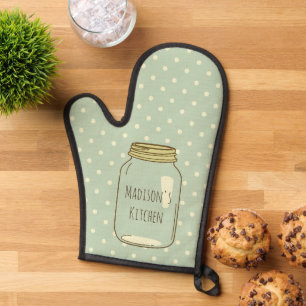 Polka Dots Personalisiert Mason Jar Ofenhandschuh