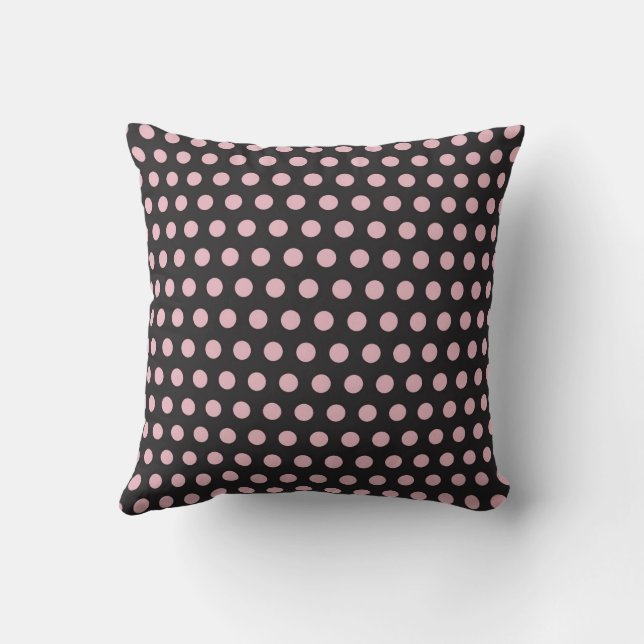 Polka Dots Pink & Black Kissen (Rückseite)
