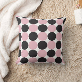 Polka Dots Pink & Black Kissen