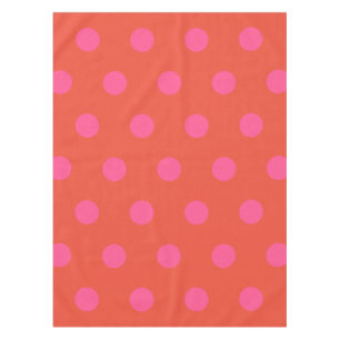 Polka Dots Pink und Rot Orange mit Monogramm Tischdecke