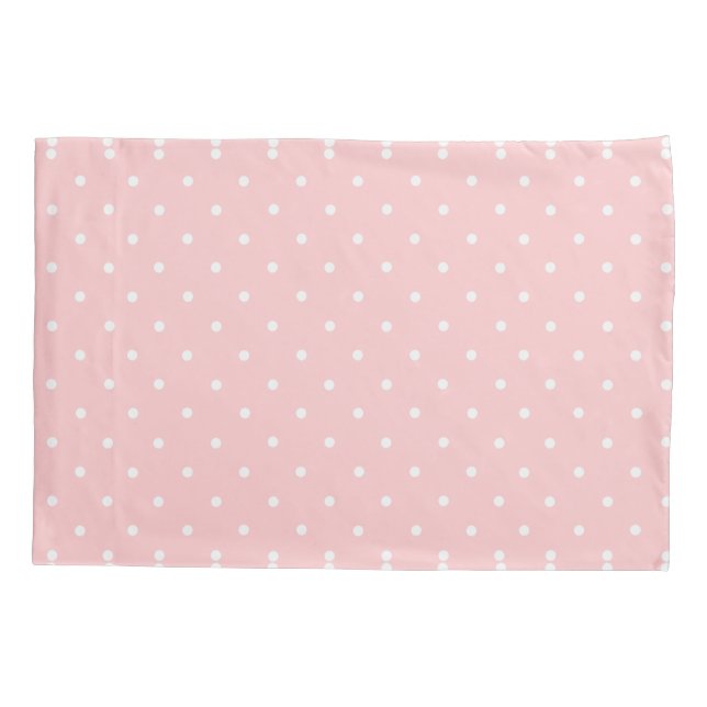 Polka Dots Pink und Weiß Niedlich Moderne Muster Kissenbezug (Rückseite)