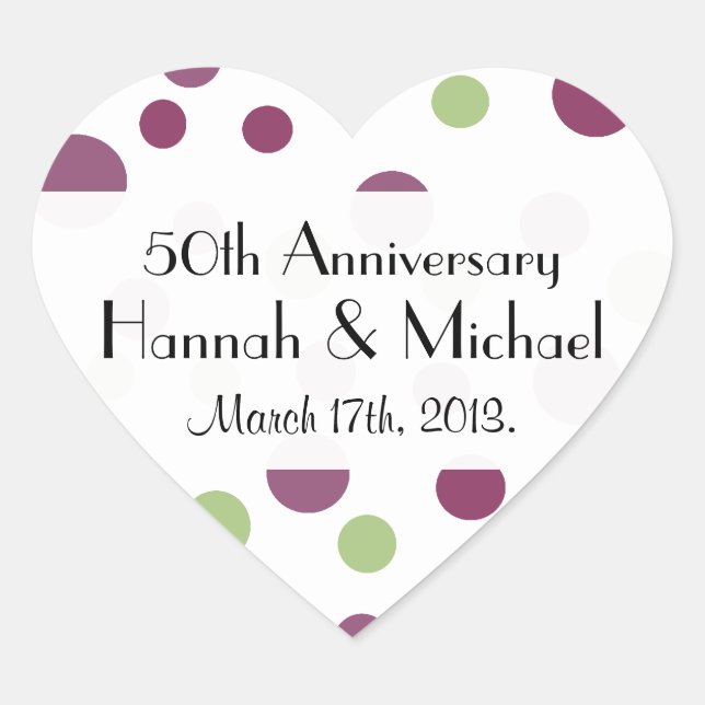 Polka Dots, Polka Dot Pattern, Dots, Jubiläum Herz-Aufkleber (Vorderseite)