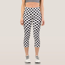 Polka Dots, Polka Dot Pattern, Schwarz und Weiß Capri Leggings