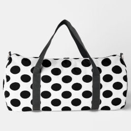Polka Dots, Polka Dot Pattern, Schwarz und Weiß Duffle Bag