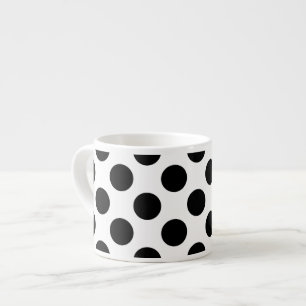 Polka Dots, Polka Dot Pattern, Schwarz und Weiß Espressotasse