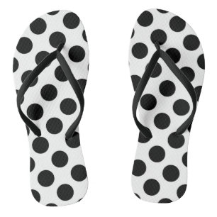 Polka Dots, Polka Dot Pattern, Schwarz und Weiß Flip Flops