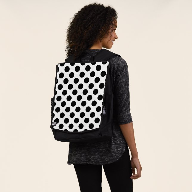 Polka Dots, Polka Dot Pattern, Schwarz und Weiß Rucksack (Ausgewaschen)