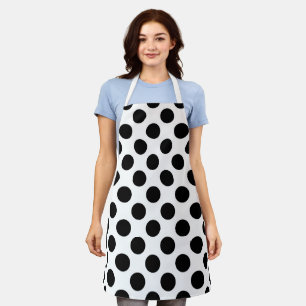 Polka Dots, Polka Dot Pattern, Schwarz und Weiß Schürze