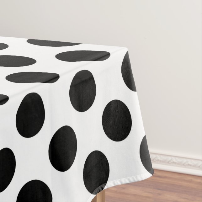 Polka Dots, Polka Dot Pattern, Schwarz und Weiß Tischdecke (Beispiel)