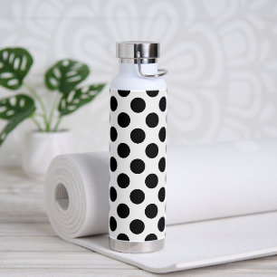 Polka Dots, Polka Dot Pattern, Schwarz und Weiß Trinkflasche