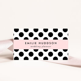 Polka Dots, Polka Dot Pattern, Schwarz und Weiß Visitenkarte