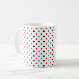 Polka Dots Red Blue Black Polka Dots Pattern Kaffeetasse