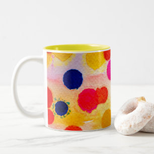 Polka dots Regenbogenwasserklon Zweifarbige Tasse
