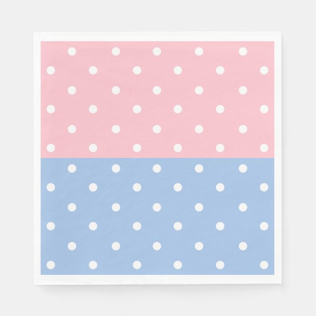 Polka Dots Rosa und Blau Serviette (Vorderseite)