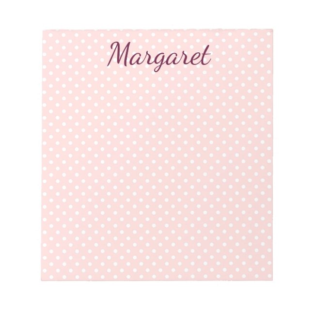 Polka Dots Rosa und Weiß Notizblock (Vorderseite)