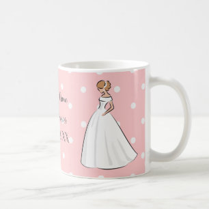Polka Dots Rosa Weißes Hochzeitskleid Cute kawaii Kaffeetasse