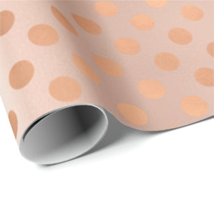 Polka Dots Rose Gold Blush Elegantes Blush Pulver Geschenkpapier