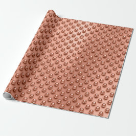 Polka Dots Rose Gold Pearls Sepia 3D-Effekt Geschenkpapier