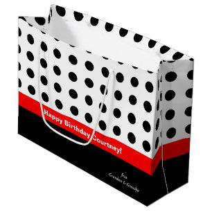 Polka Dots Rot und Schwarz Große Geschenktüte