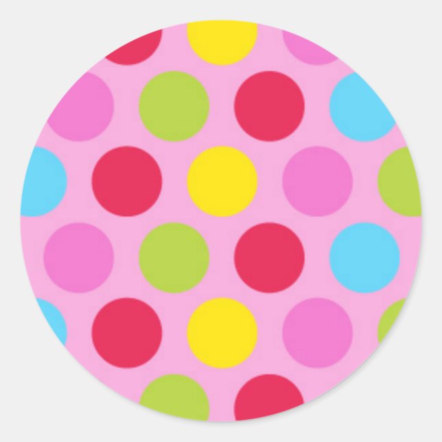 Polka Dots Runder Aufkleber (Vorderseite)