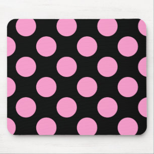 Polka-Dots schwarz und rosa Mousepad