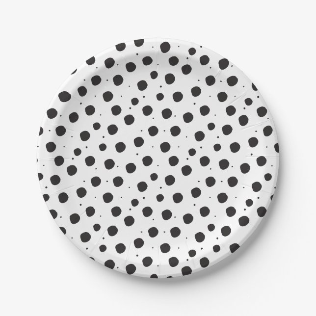 Polka dots Sie bindet das Brautparty des Knotens Pappteller (Vorderseite)