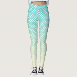 Polka Dots Sky Blue Gradient Leggings